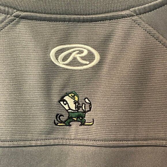 Rawlings Notre Dame Fighting Irish Long Sleeve Performance Pullover Shirt Gray - Picture 4 of 5